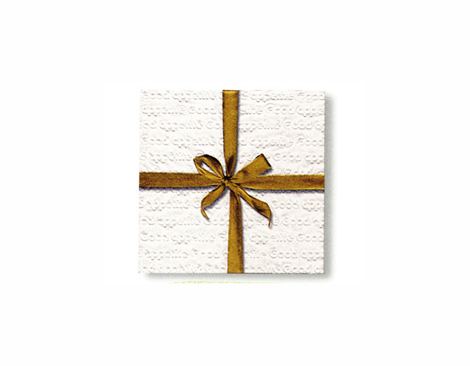 P64008 Serviettes cadeau special blanc et dore 33x33-16u Paper Design