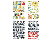PBJ-3688 PB J - CHIPBOARD SHAPES AND ALPHAS (4 feuilles variees) Basic Grey - Article