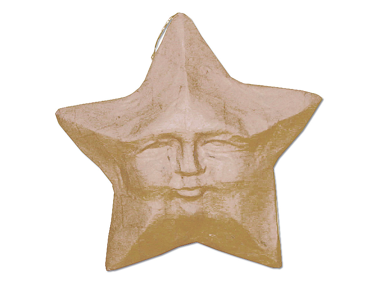 PM141 Colgante papel mache estrella con cara Innspiro