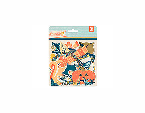 PRS-4328 PERSIMMON- PRINTED CHIPBOARD SHAPES Basic Grey