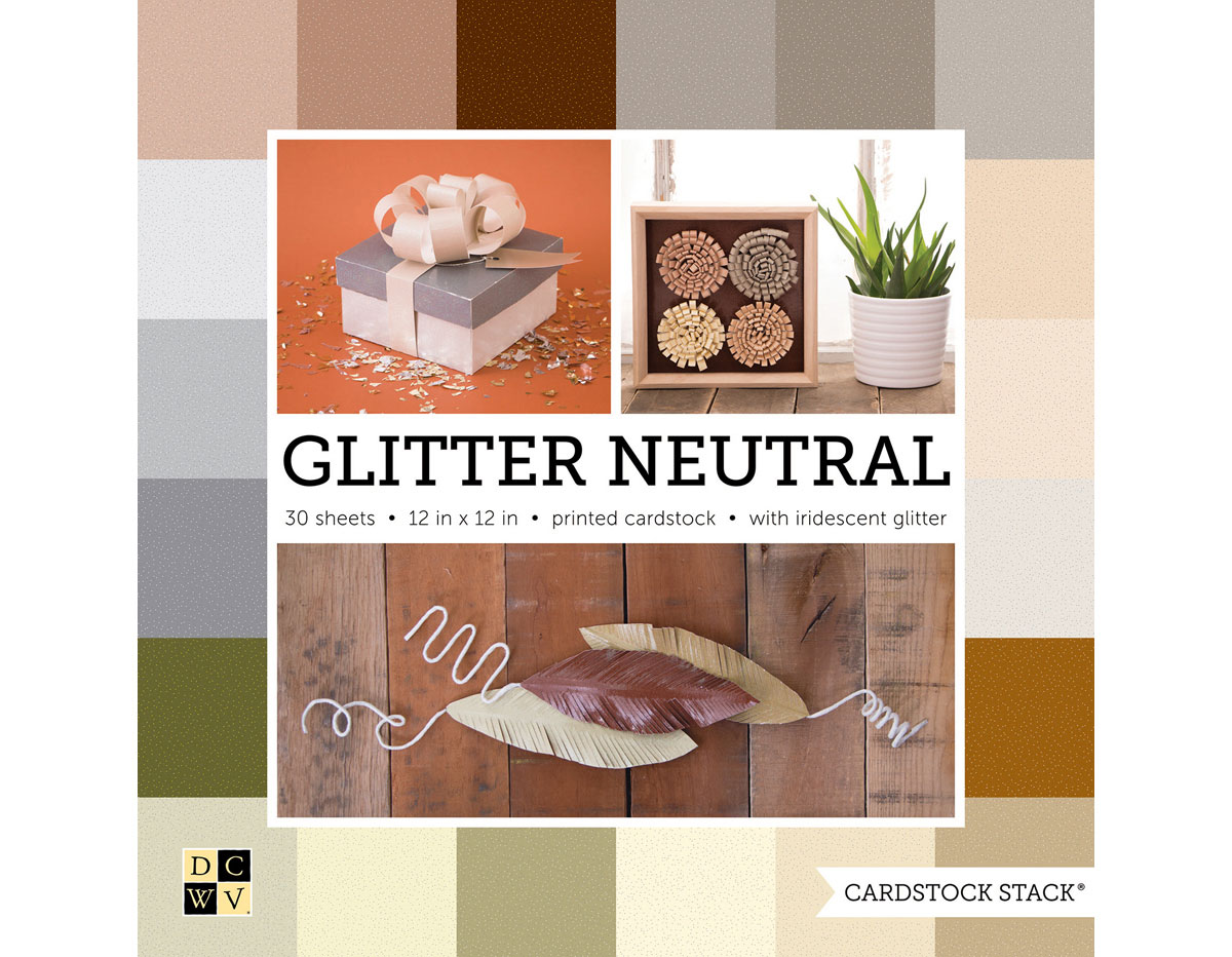 PS-016-00026 Set 30 cartulinas Cardstock Stack Glitter Neutral Stack DCWV