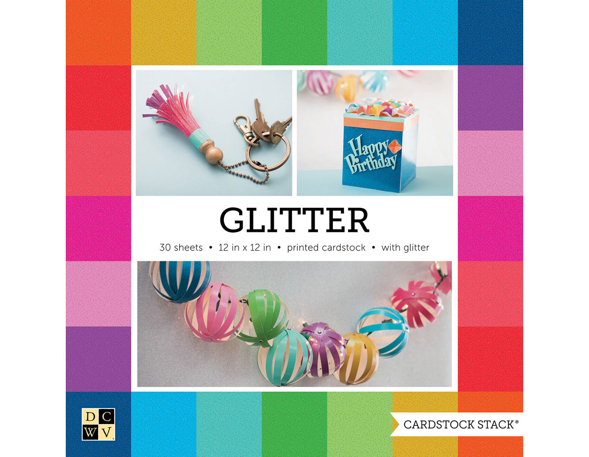 PS-016-00027 Set 30 cartulinas Cardstock Stack Glitter DCWV