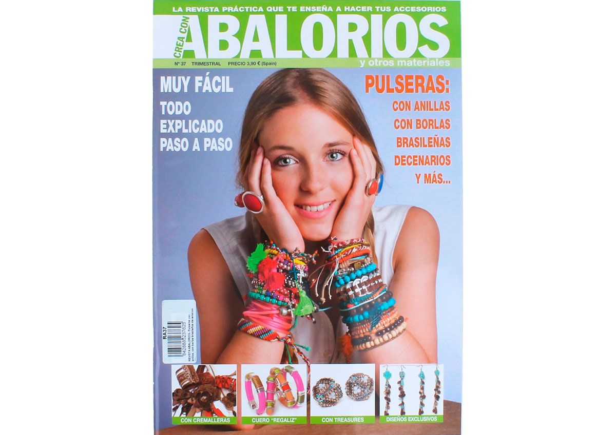 RA37 Revista CUENTAS Y ABALORIOS Pulseras con anillas con borlas brasilenas decenarios n37 Crea con abalorios