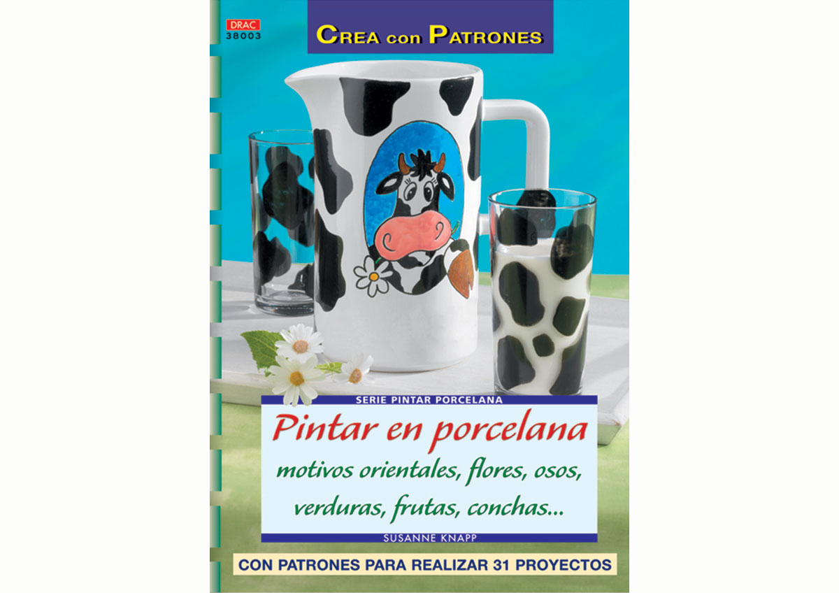 RD38003 Revista PINTURA CRISTAL Y PORCELANA Pintar en porcelana motivos orientales flores osos verdurars frutas conchas El drac