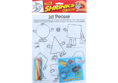 S1060-01 Kit plastique magique 2d People avec 6 designs et accessoires et accessoires Shrinkles - Article
