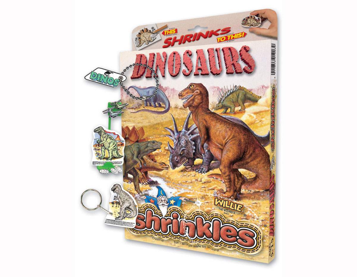 S1060-12 Kit plastique magique Dinosaurs avec 6 designs et accessoires Shrinkles