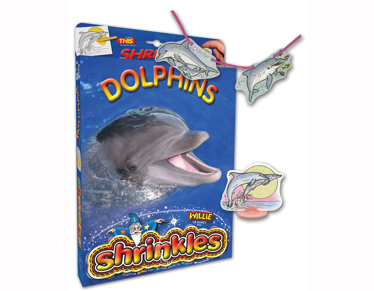 S1060-13 Kit plastico magico Dolphins con 6 disenos y accesorios Shrinkles