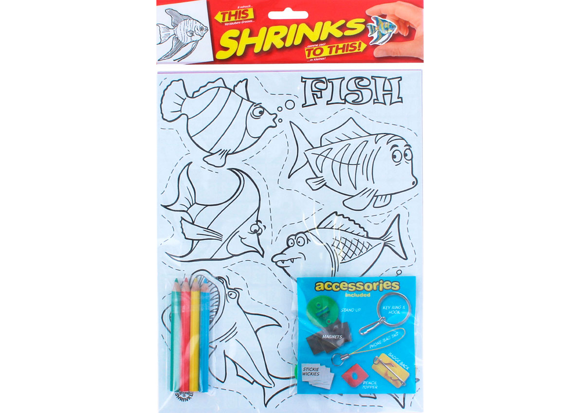 S1060-20 Kit plastico magico Fish con 6 disenos y accesorios Shrinkles