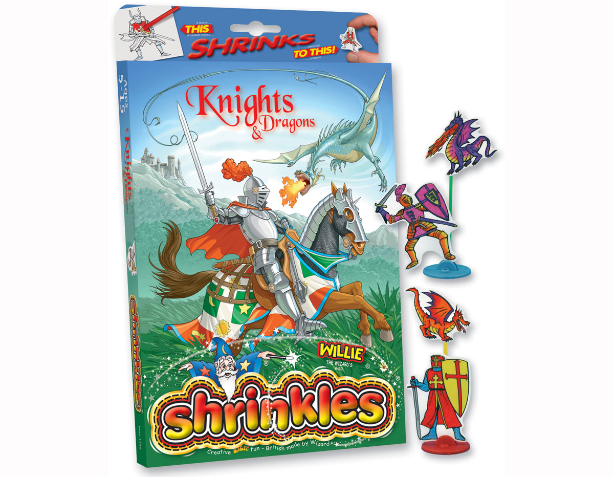 S1060-26 Kit plastique magique Knights avec 6 designs et accessoires Shrinkles