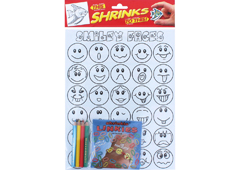 S1062-44 Kit cadenas plastico magico Smiley faces con disenos y anillas para encadenar Shrinkles - Ítem