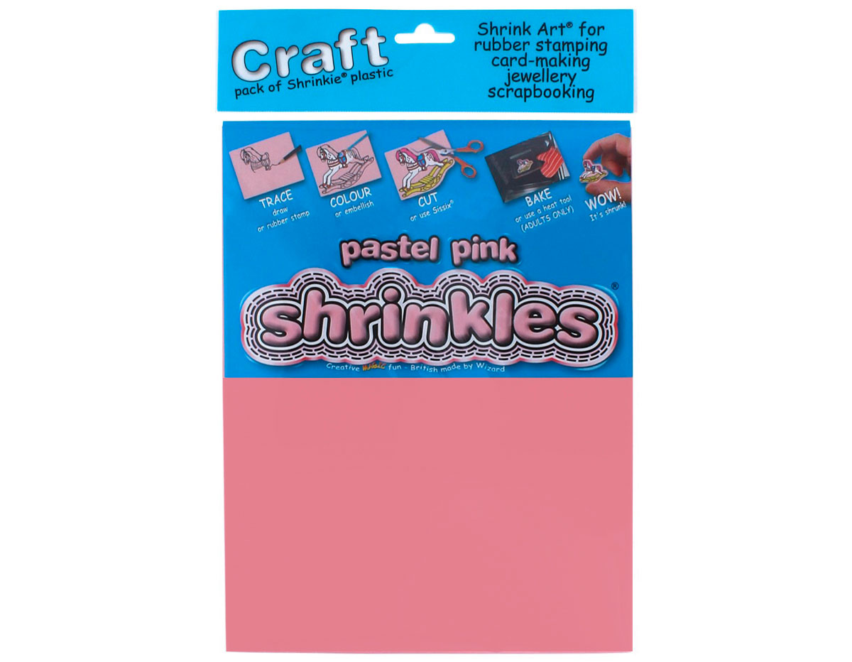 S1305 Hojas lisas plastico magico pastel pink Shrinkles