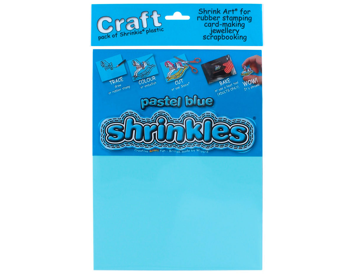 S1306 Hojas lisas plastico magico pastel blue Shrinkles