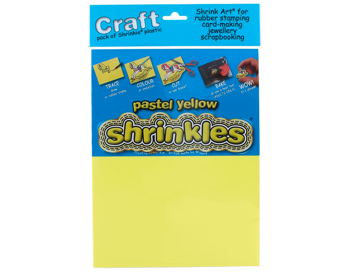 S1307 Hojas lisas plastico magico pastel yellow Shrinkles
