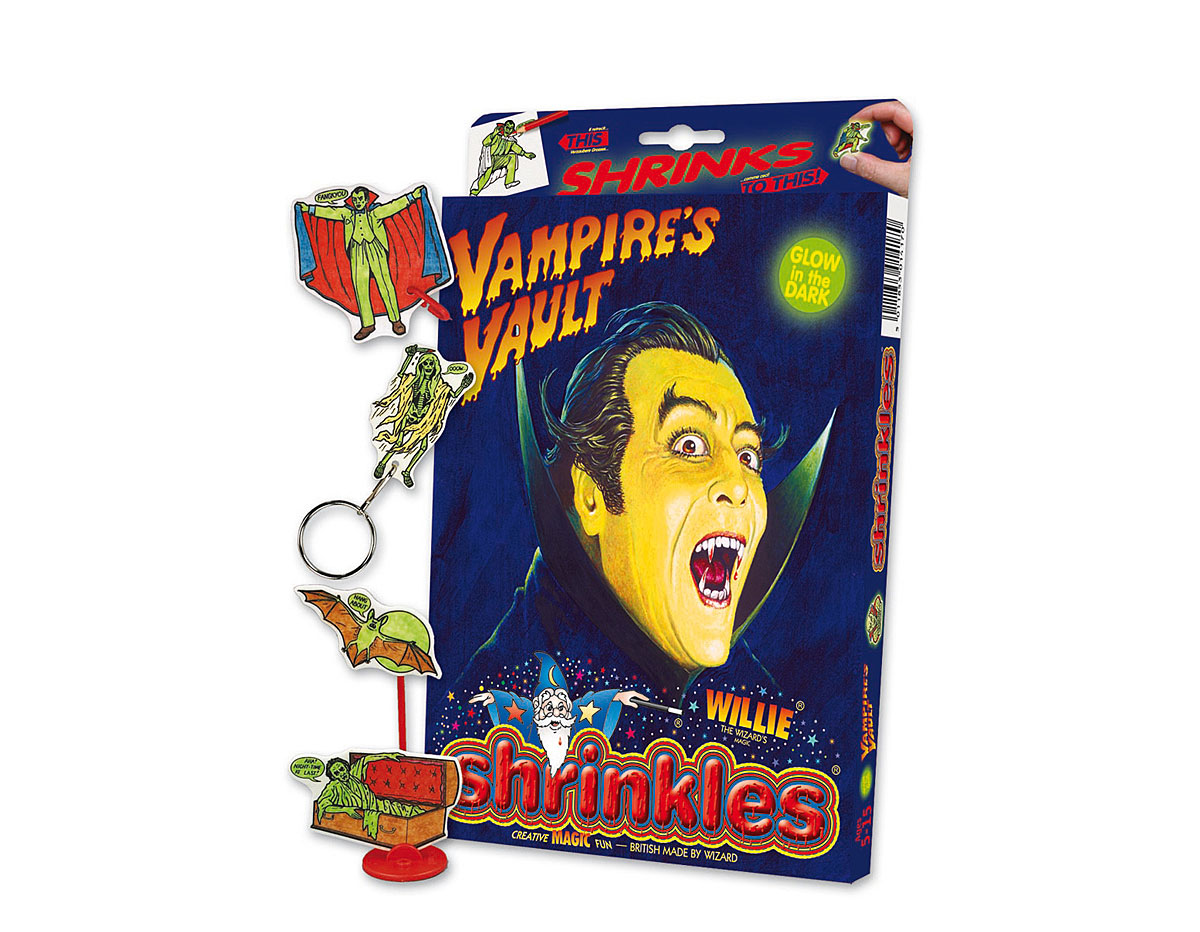 S1417 Kit plastico magico Vampires Vault - glow in the dark con multiples disenos y accesorios Shrinkles
