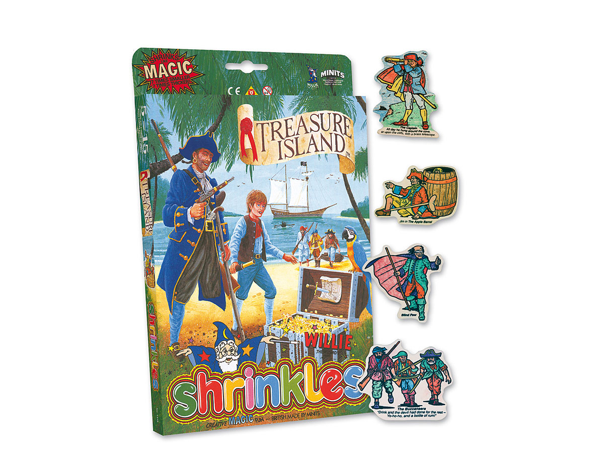 S1419 Kit plastique magique Treasure Island avec multiples designs et accessoires Shrinkles