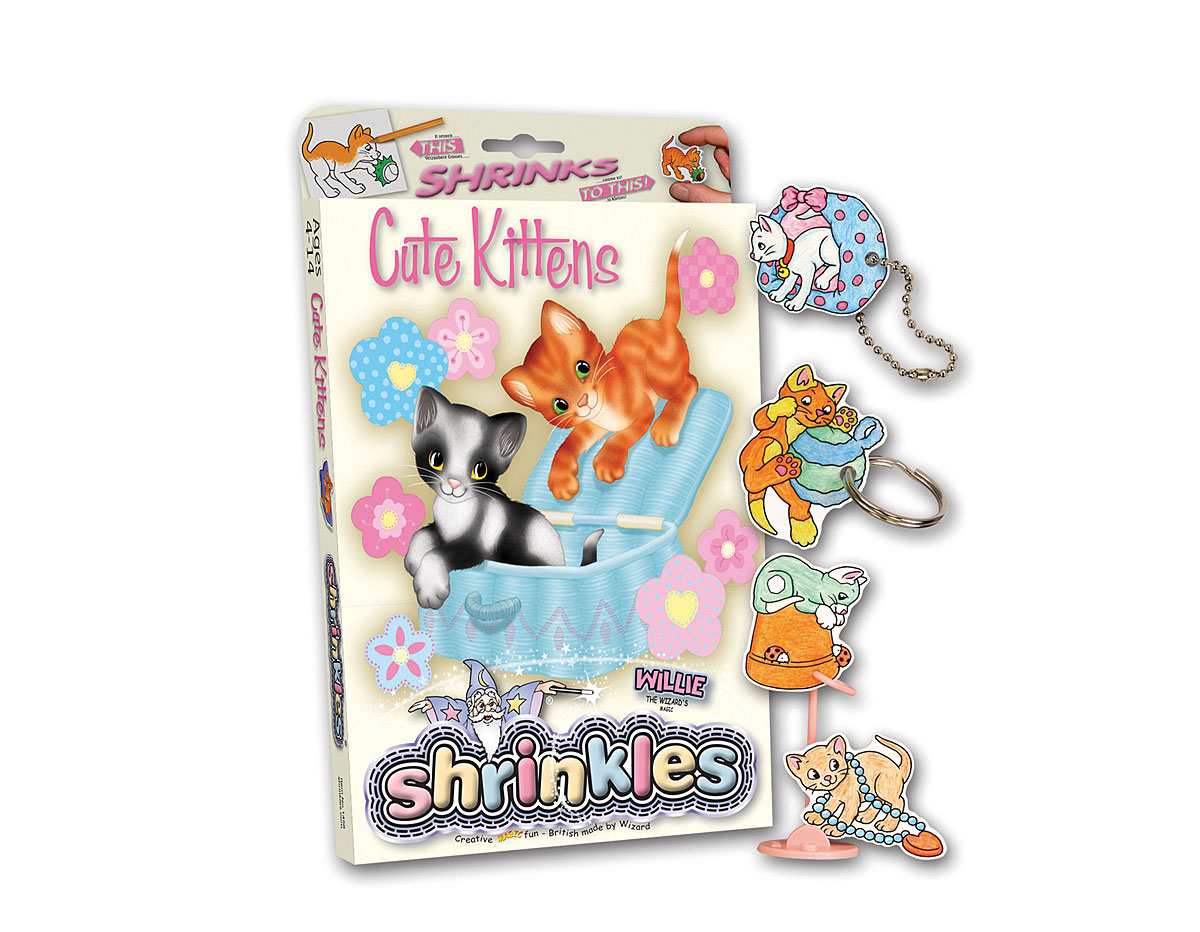 S1456 Kit plastico magico Cute Kittens con multiples disenos y accesorios Shrinkles