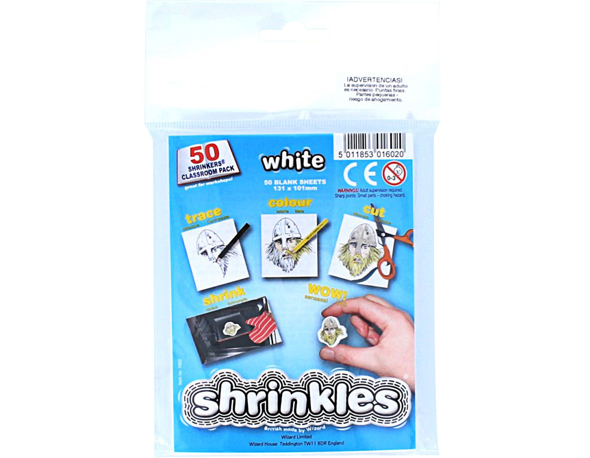 S1602 Feuilles lisses plastique magique white Shrinkles