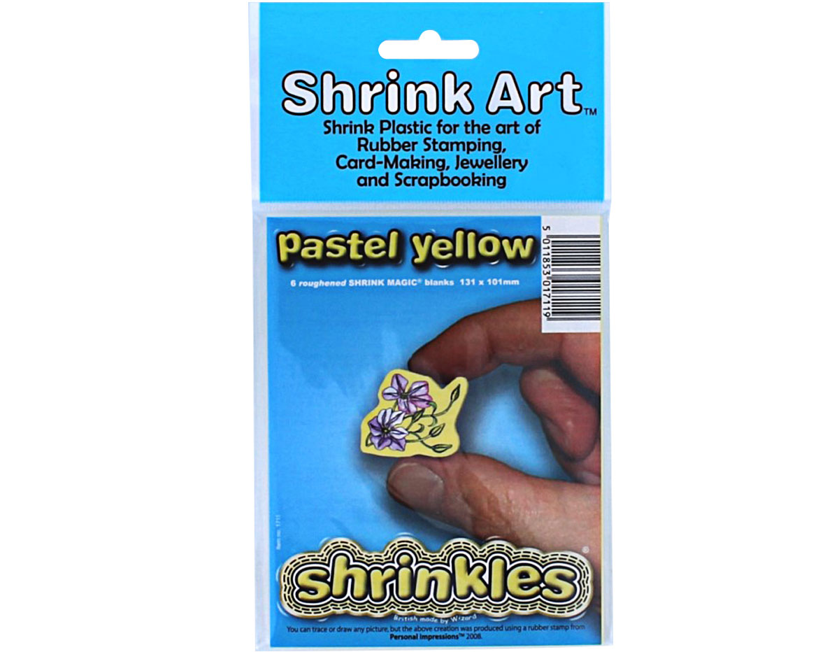 S1711 Hojas lisas plastico magico pastel yellow Shrinkles
