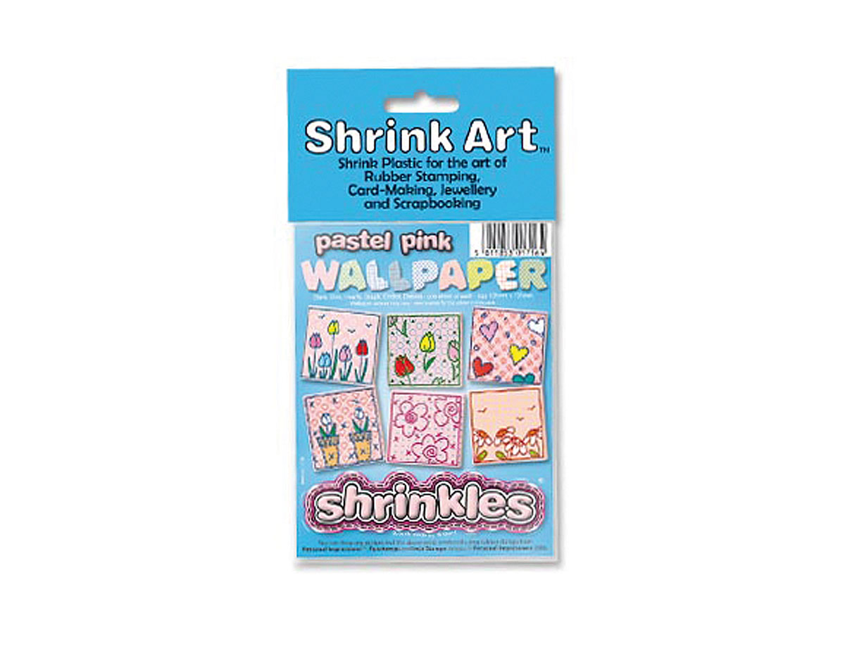 S1716 Hojas estampadas plastico magico pastel pink Shrinkles