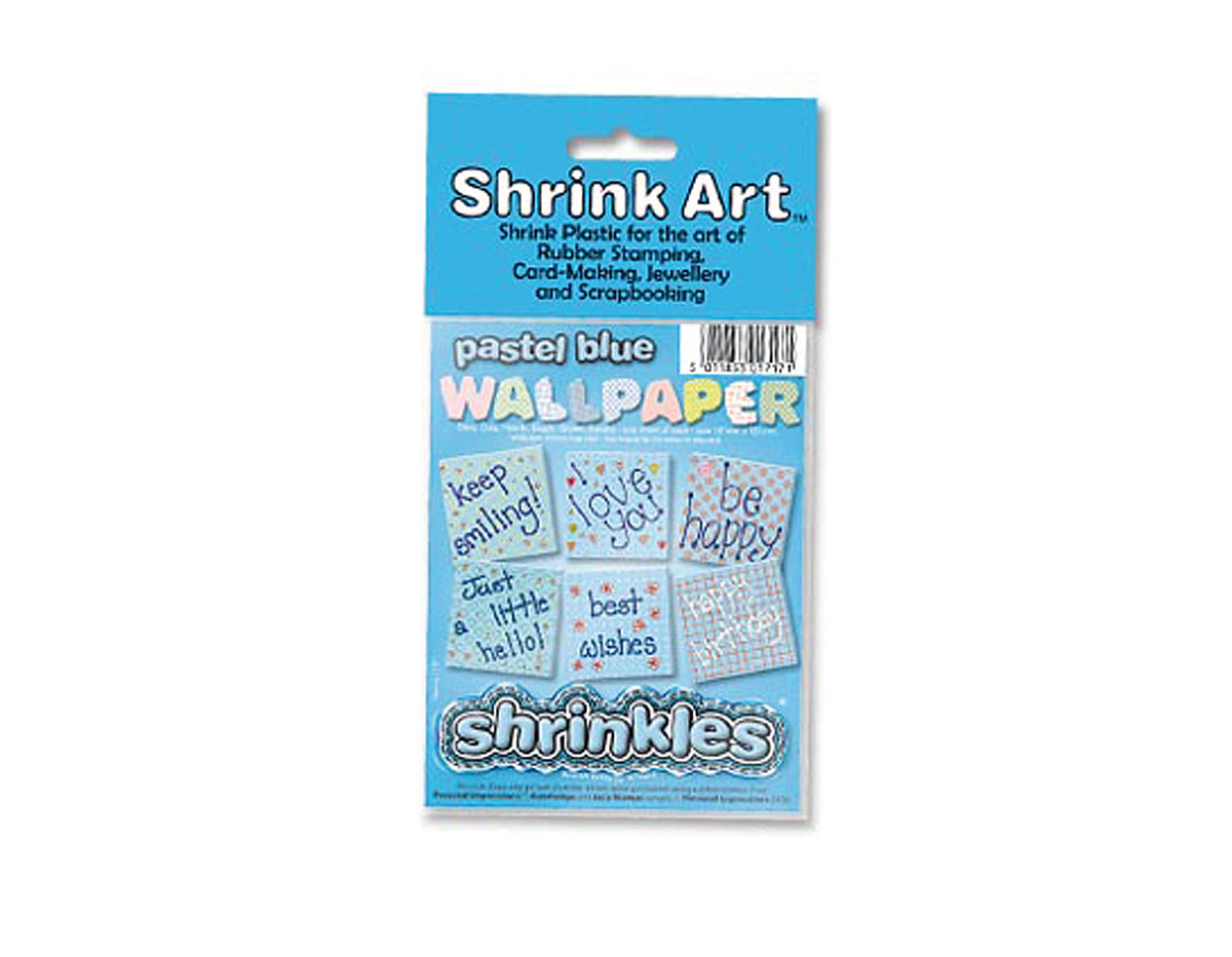 S1717 Hojas estampadas plastico magico pastel blue Shrinkles