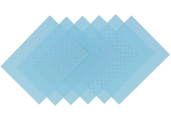 S1717 Hojas estampadas plastico magico pastel blue Shrinkles - Ítem1