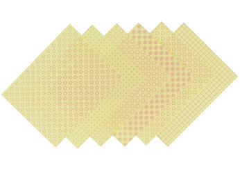 S1718 Hojas estampadas plastico magico pastel yellow Shrinkles - Ítem1