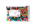 SP-16616 Perles bois boule couleurs assorties 15mm et 5m fil coton 300u Aprox Innspiro - Article1