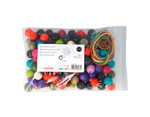 SP-16617 Perles bois boule couleurs assorties 20mm et 5m fil coton 150u Aprox Innspiro - Article1