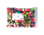 SP-16618 Perles bois boule couleurs assorties 25mm et 5m fil coton 100u Aprox Innspiro - Article1