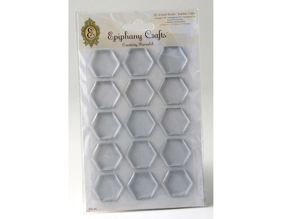 SSA-65 Cabuchons epoxy autoadhesifs hexagone transparent Epiphany Crafts