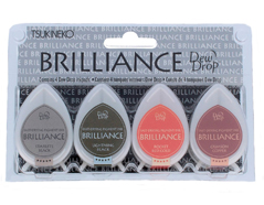 TBD-100-005 Set 4 almohadillas de tinta BRILLANCE opaca dos tonos efecto nacarado Brilliance - Ítem