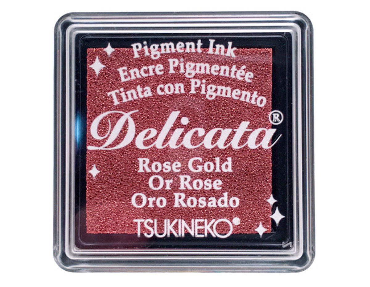TDE-SML-357 Encre DELICATA couleur or rose metallique brillant Tsukineko