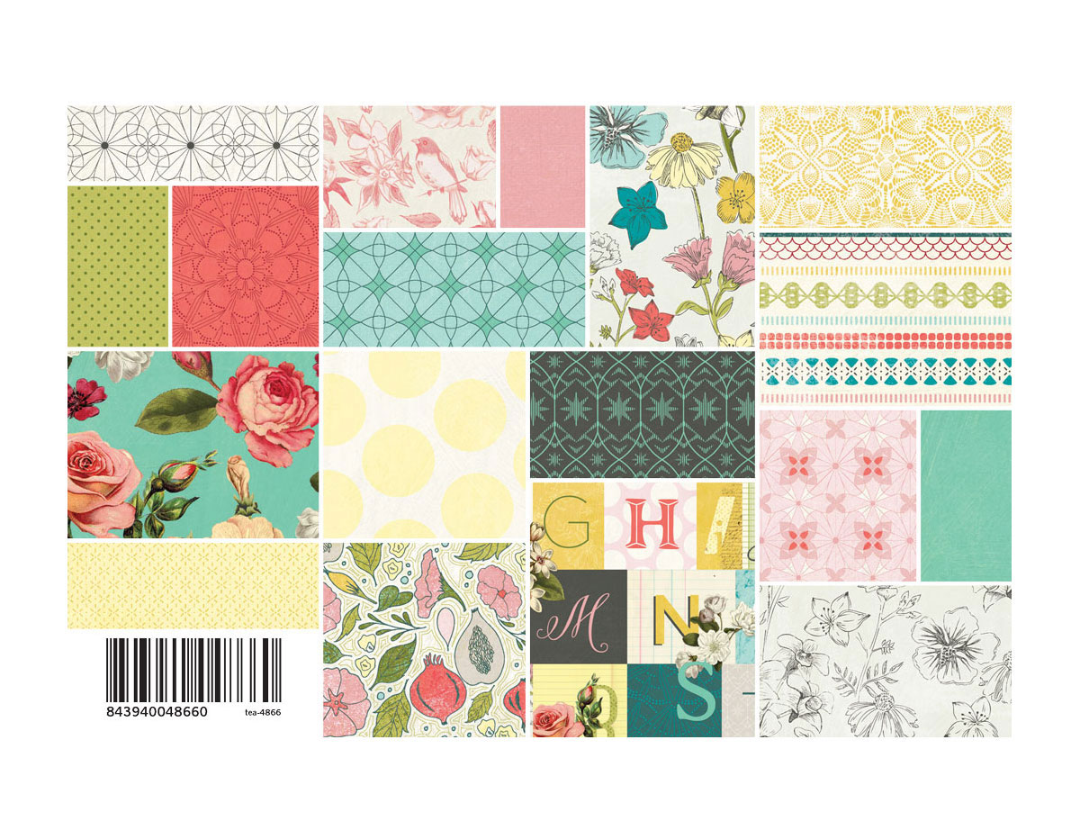 TEA-4866 Set 36 papeles surtidos TEA GARDEN Basic Grey