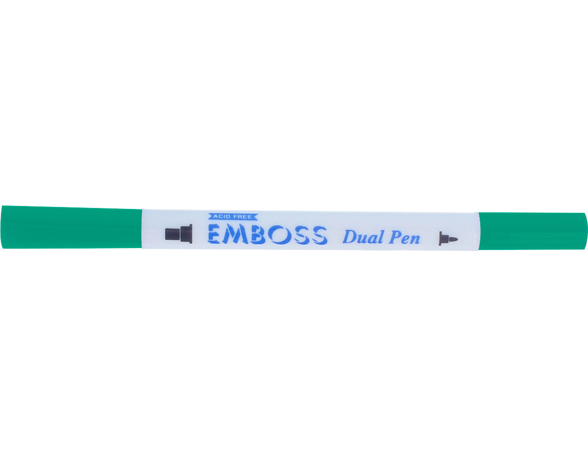 TEM-11 Rotulador para EMBOSS dual color esmeralda caligrafia 1 Tsukineko