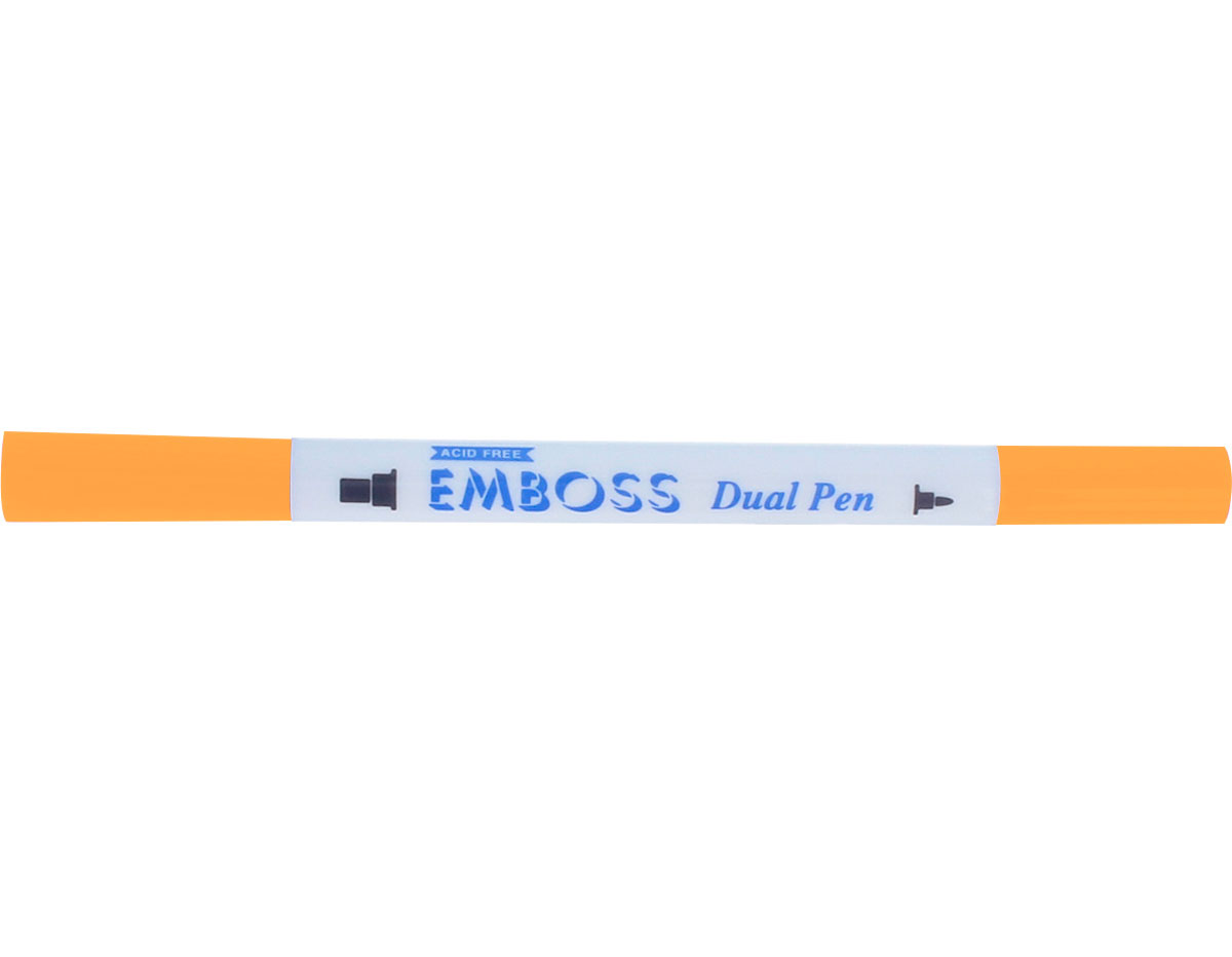 TEM-2 Rotulador para EMBOSS dual color tangerina caligrafia 1 Tsukineko