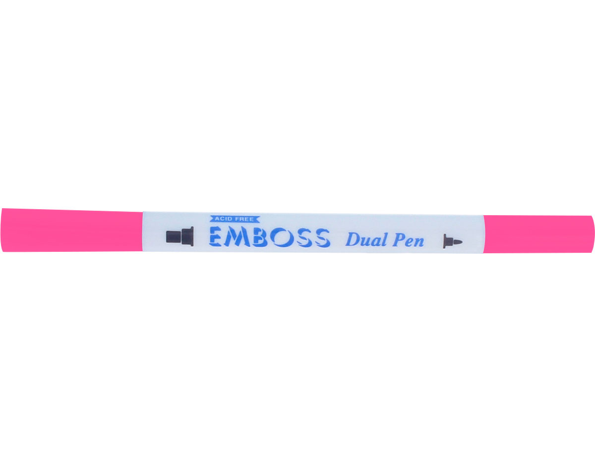 TEM-33 Rotulador para EMBOSS dual color rosa cereza caligrafia 1 Tsukineko
