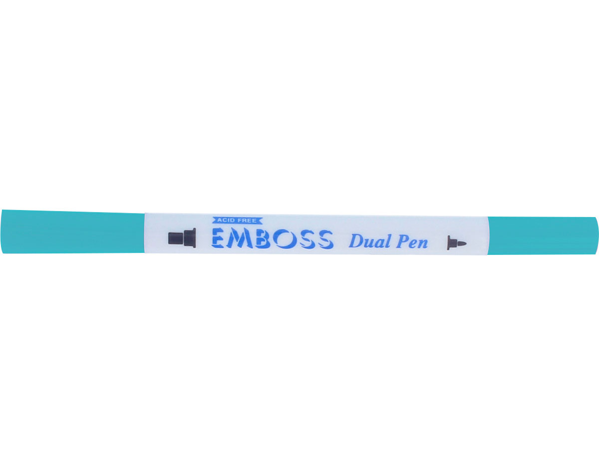 TEM-38 Feutre pour emboss dual couleur bleu pale calligraphie 1 Tsukineko