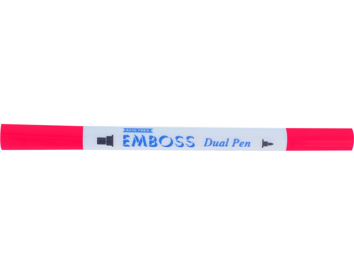 TEM-4 Rotulador para EMBOSS dual color rojo amapola caligrafia 1 Tsukineko