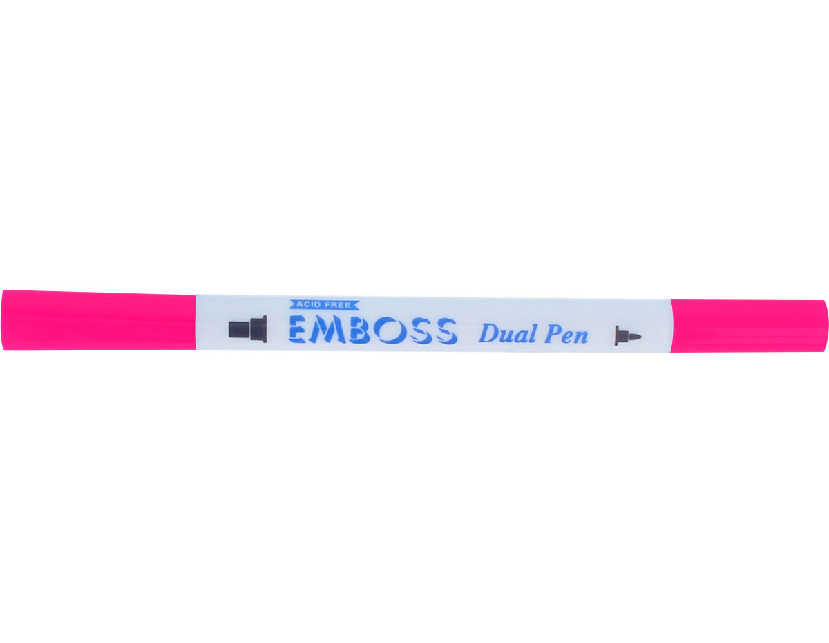 TEM-5 Rotulador para EMBOSS dual color carmin caligrafia 1 Tsukineko