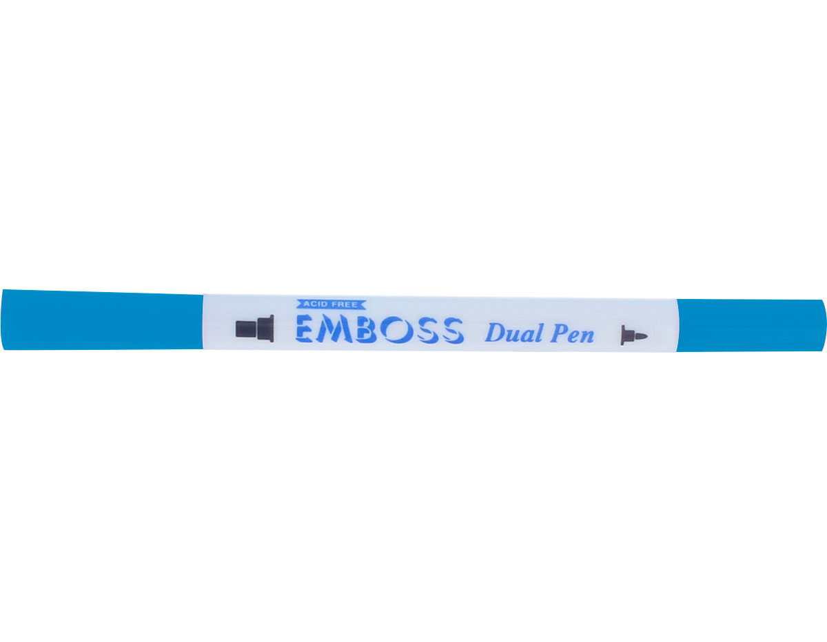 TEM-9 Rotulador para EMBOSS dual color azul ceruleo caligrafia 1 Tsukineko