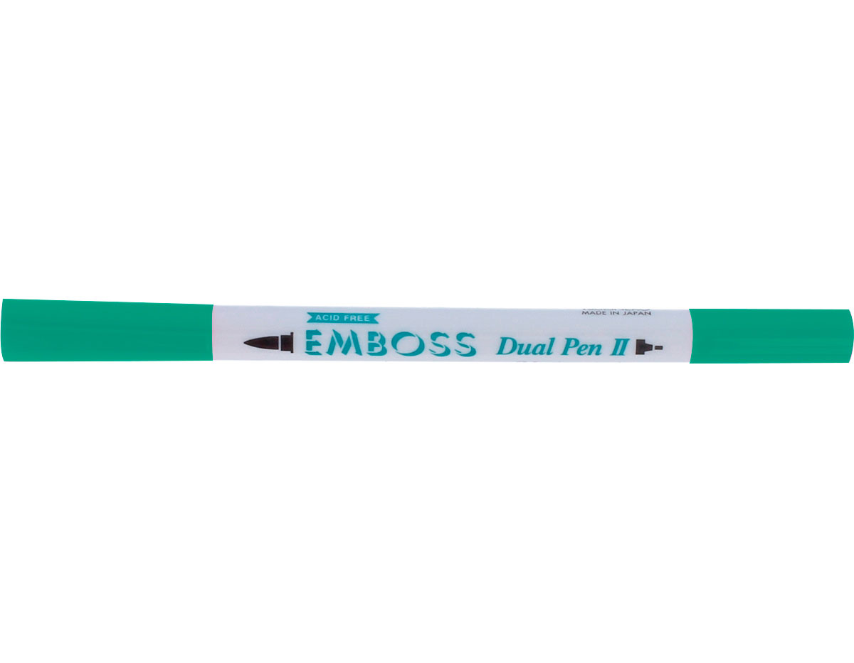TEM2-11 Rotulador para EMBOSS dual color esmeralda caligrafia 2 Tsukineko