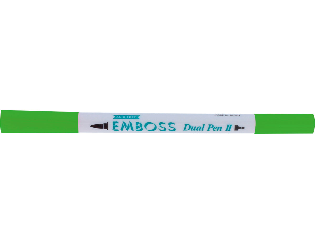 TEM2-12 Rotulador para EMBOSS dual color verde primavera caligrafia 2 Tsukineko