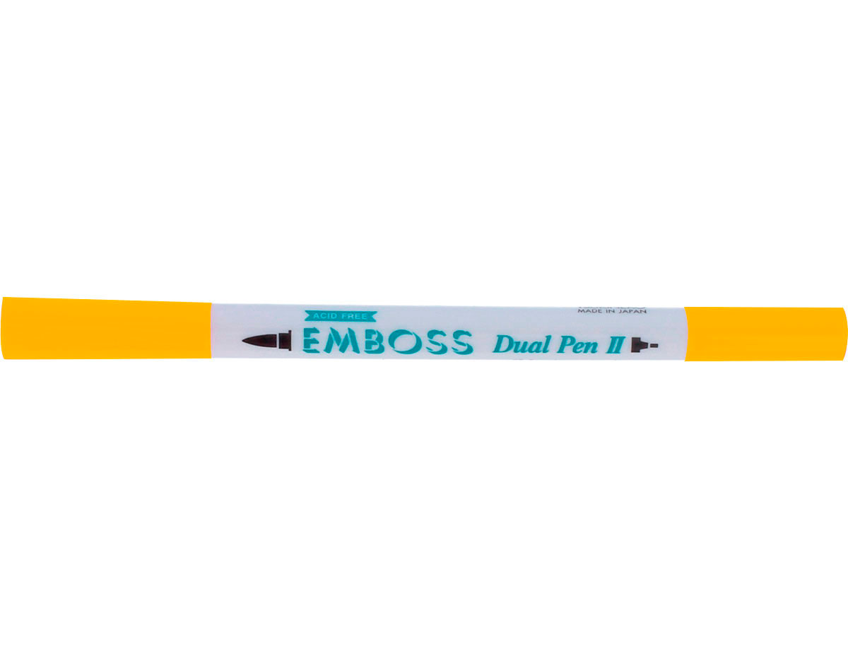 TEM2-1 Rotulador para EMBOSS dual color amarillo limon caligrafia 2 Emboss