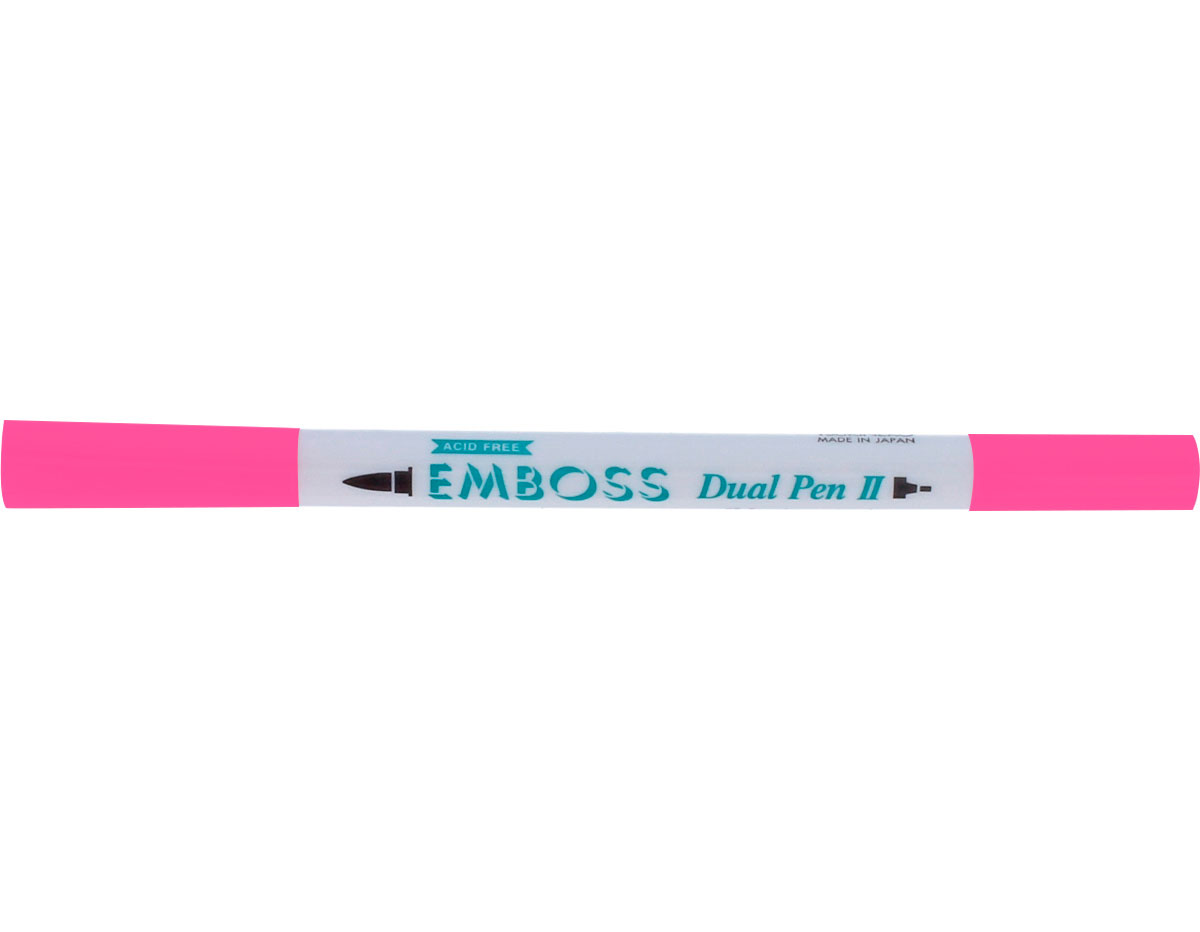 TEM2-33 Rotulador para EMBOSS dual color rosa cereza caligrafia 2 Tsukineko