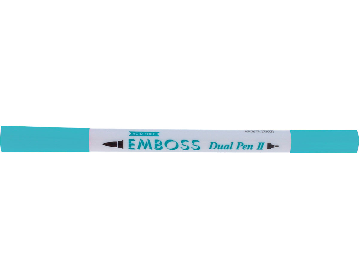 TEM2-38 Rotulador para EMBOSS dual color azul palido caligrafia 2 Tsukineko
