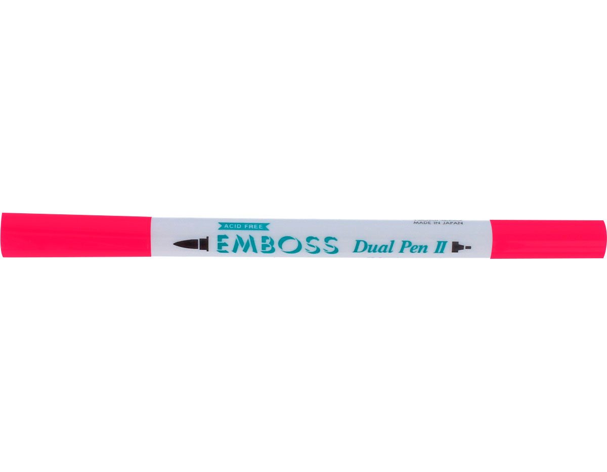 TEM2-4 Rotulador para EMBOSS dual color rojo amapola caligrafia 2 Tsukineko
