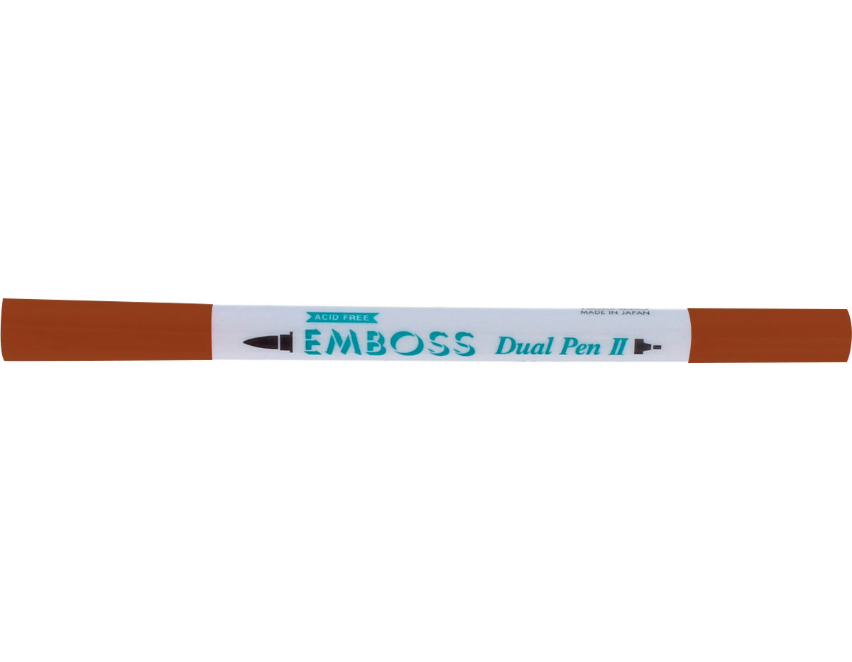 TEM2-52 Rotulador para EMBOSS dual color chocolate caligrafia 2 Tsukineko