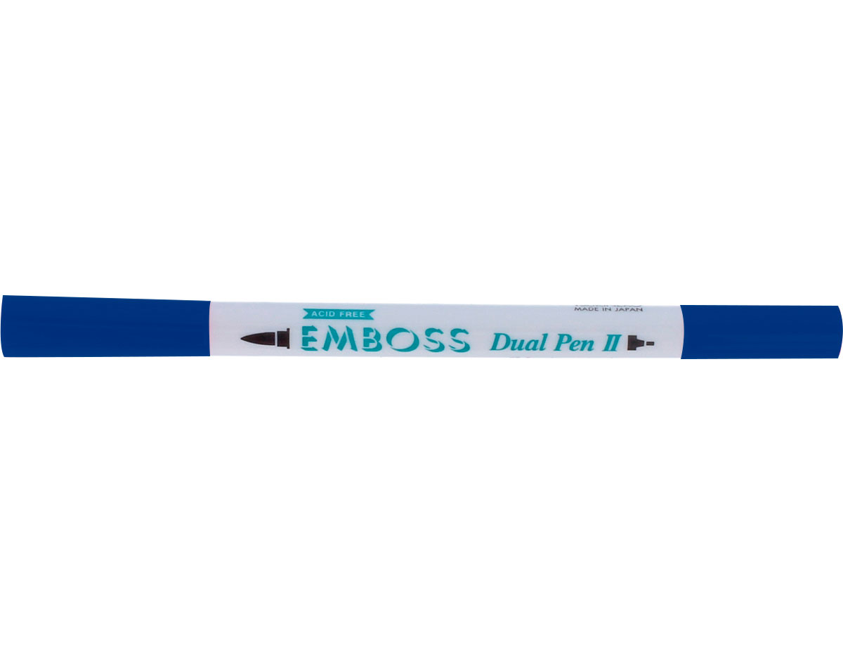 TEM2-55 Rotulador para EMBOSS dual color azul indigo caligrafia 2 Tsukineko