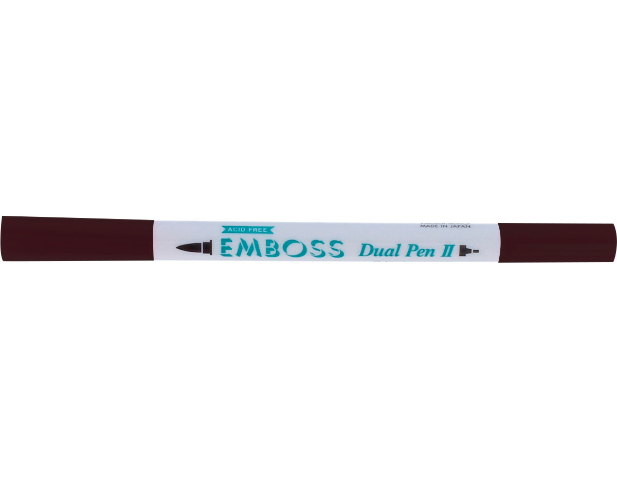 TEM2-57 Rotulador para EMBOSS dual color negro real caligrafia 2 Emboss