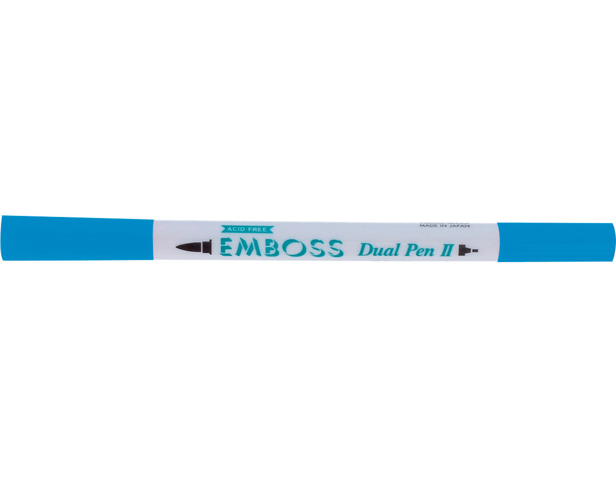 TEM2-9 Rotulador para EMBOSS dual color azul ceruleo caligrafia 2 Tsukineko